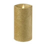 Luminara Gold Glitter Pillar Candle, 3.5 x 7 inches