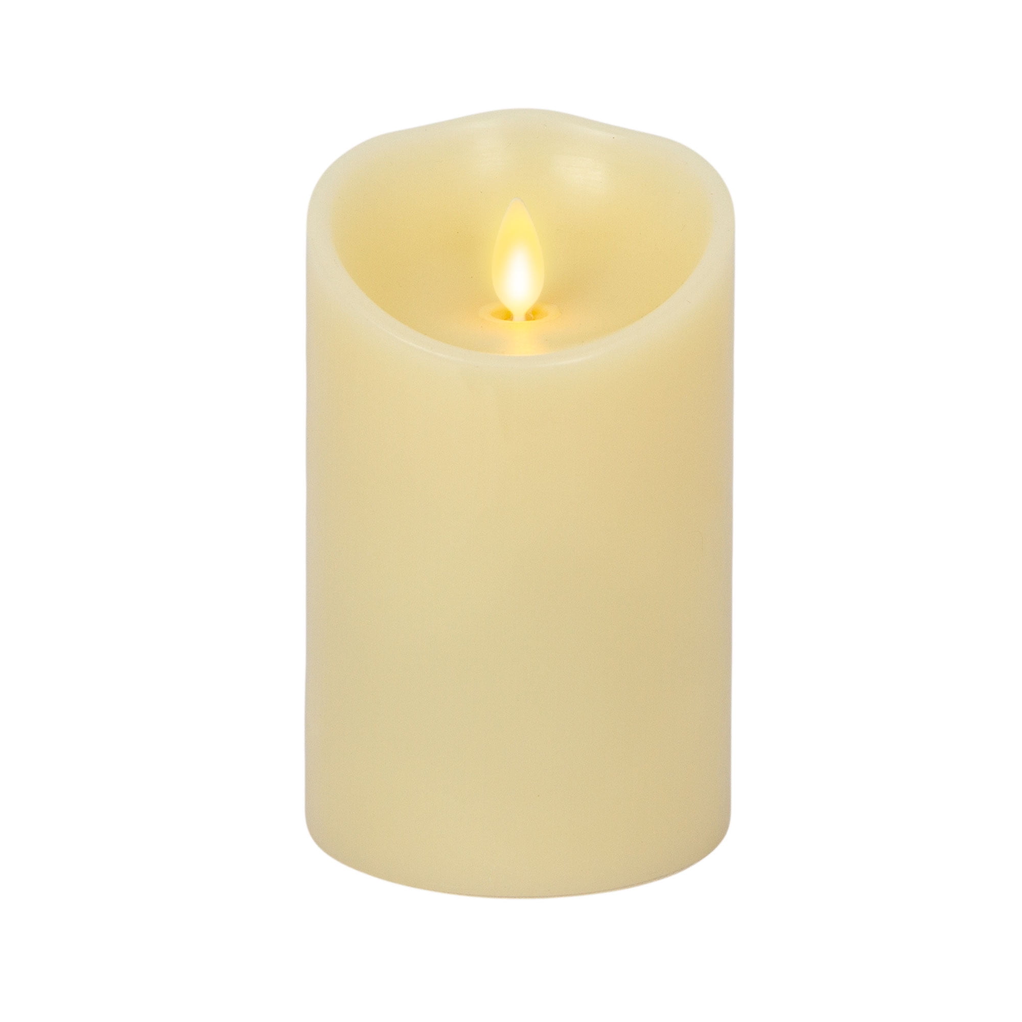 Ivory Matte LED Pillar Flameless Candle with Timer, 3.5"x5"