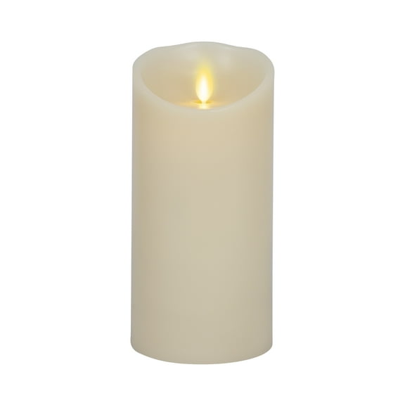 Luminara - Ivory Flameless Candle Pillar - Scallop Top Unscented - 3.5" x 7.0"