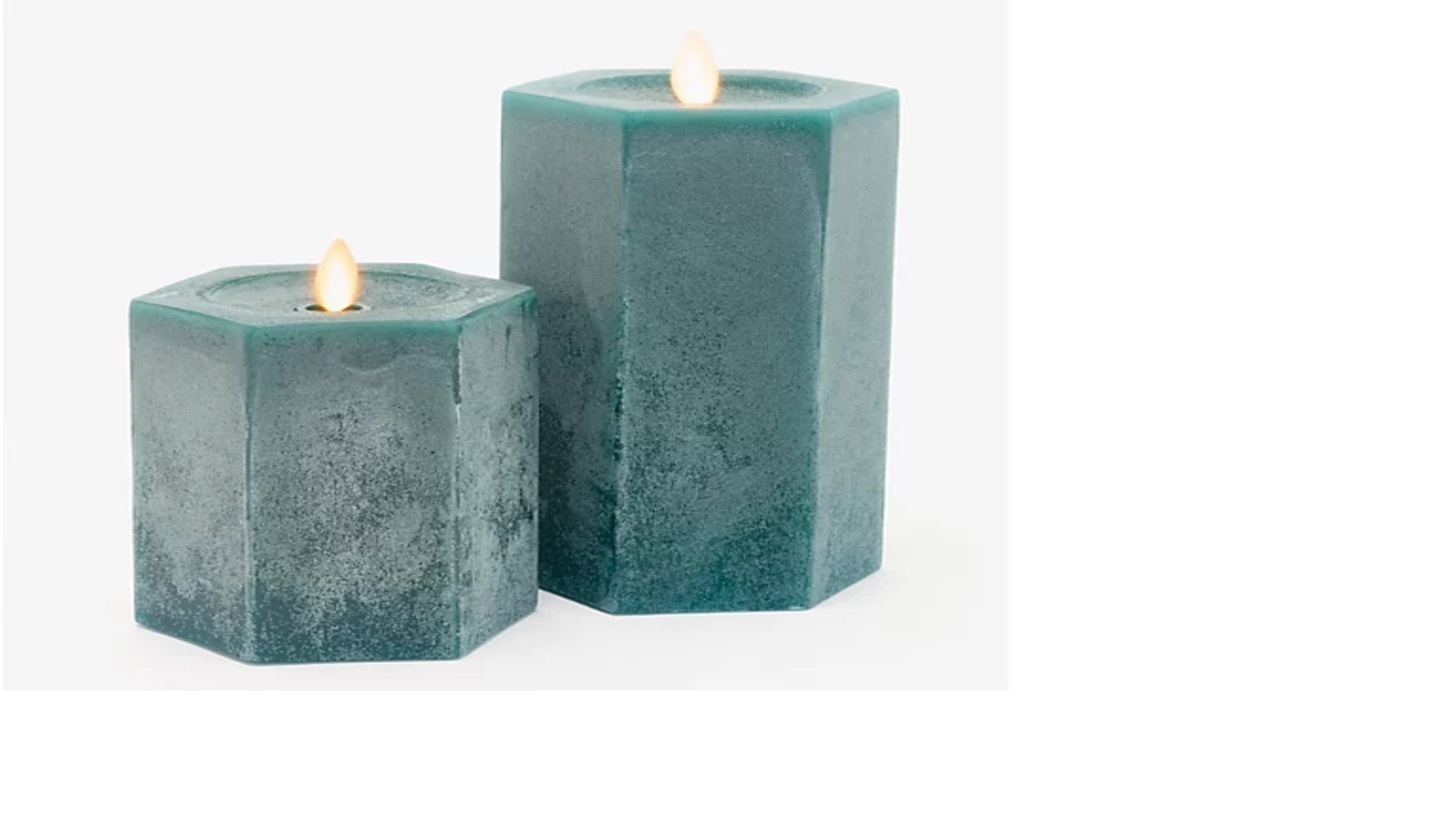 Luminara Matchless Set of (2) 4.5" & 6.5" Flameless Hexagon Pillars