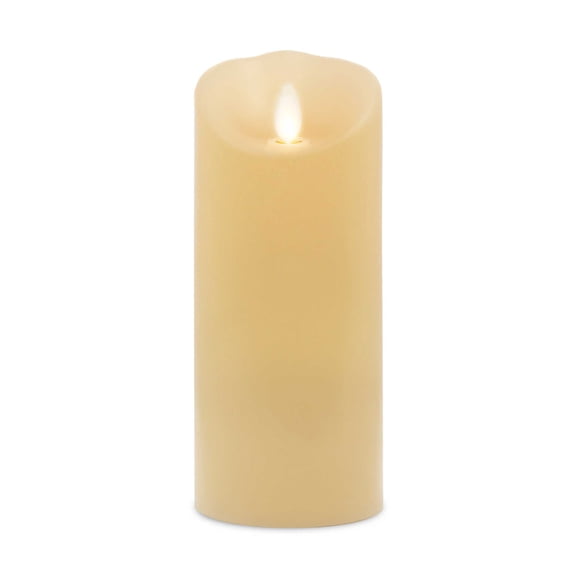 Luminara Moving Flame LED Pillar Flameless Candle, 9-inch, Vanilla Honey Scented, Ivory