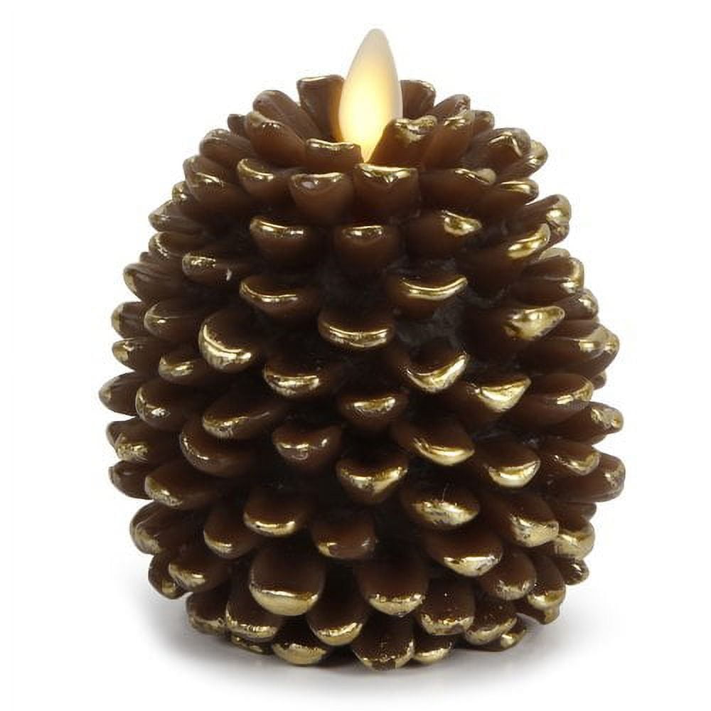 Luminara Pinecone Realistic Flickering Flameless Candle for Christmas
