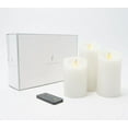 thumbnail image 1 of Luminara Set of 3 Assorted Pillars in Gift Box with Remote in White, 1 of 2