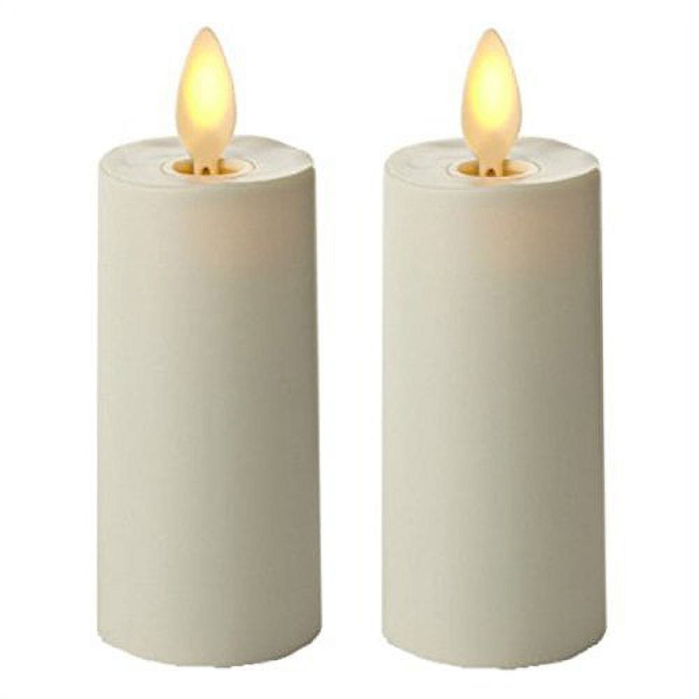 Luminara Votive Candle Set of 2 Ivory Moving Wick Candles 1.5" X 3