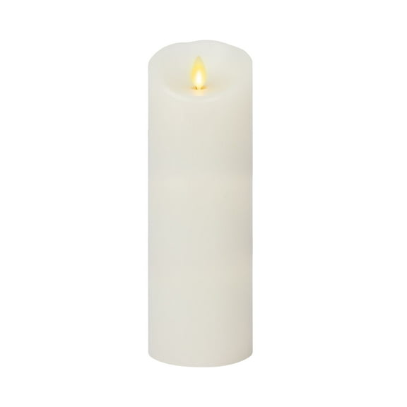 Luminara - White Flameless Candle Pillar - Scallop Top Unscented - 3.0" x 8.5"