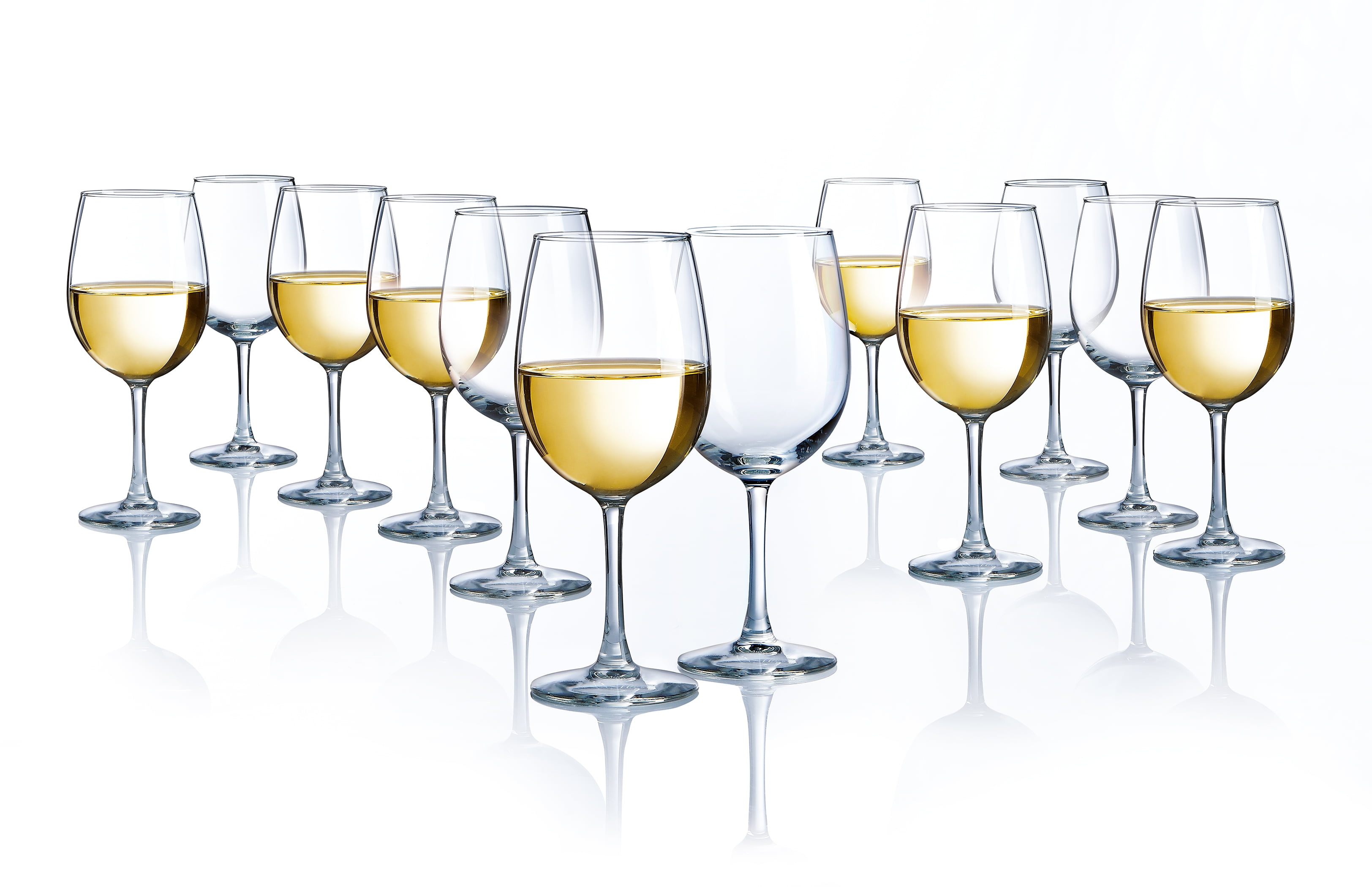 Canaletto Gold by Luigi Bormioli Set of 12 Crystal Wine Glasses