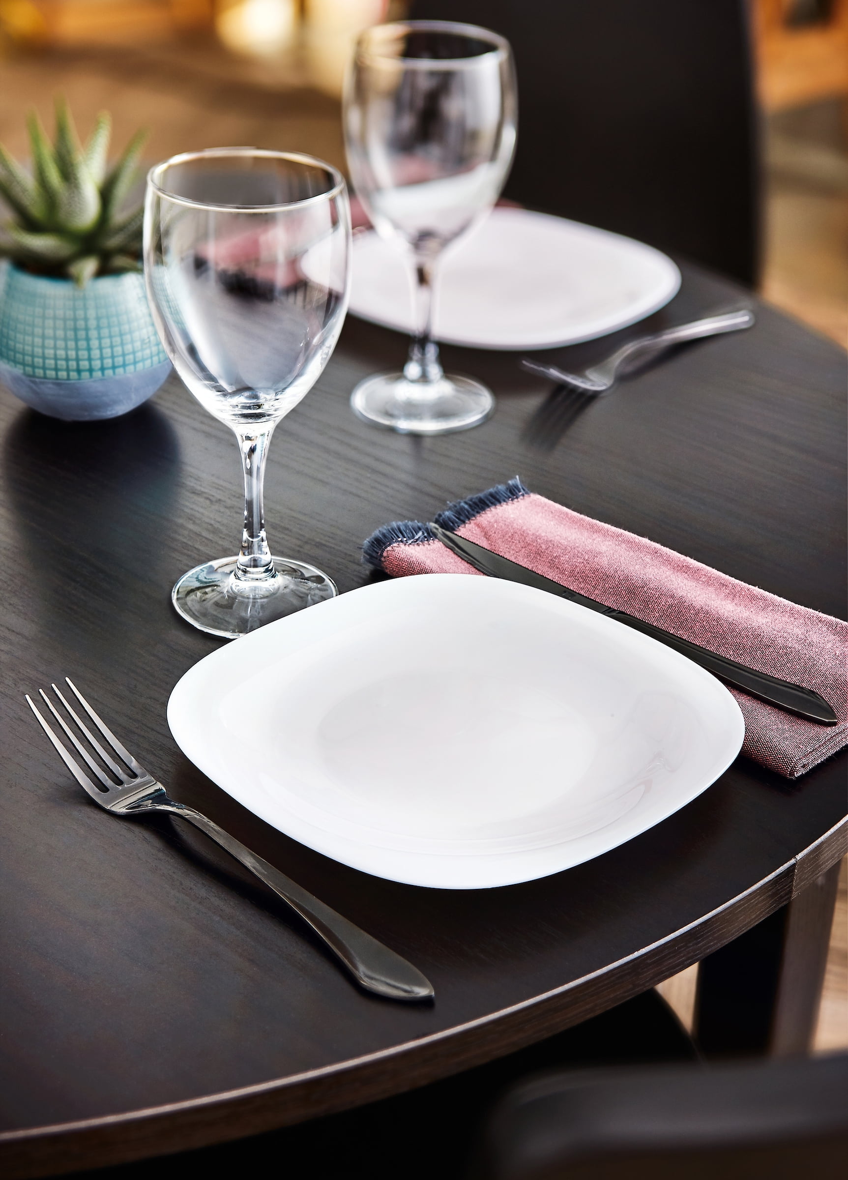 Luminarc 7.25" Carine White Dessert Plate 6 PC Set