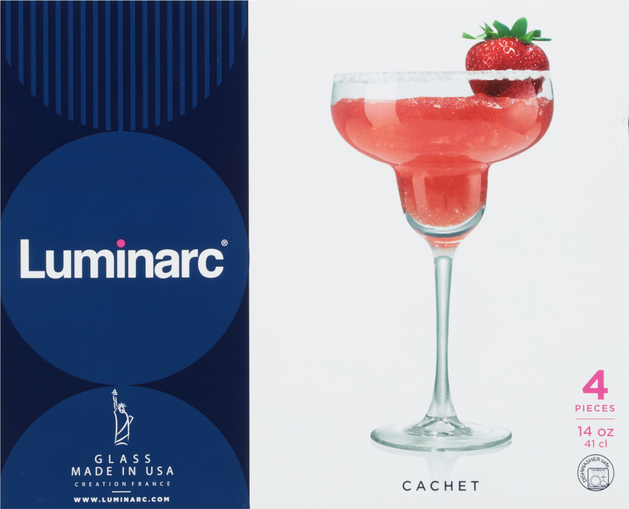 Luminarc Cachet Stemmed 14 Ounce Margarita Glass Set of 4