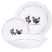 Luminarc Divali Paulette Glass Dinnerware Set of 18 Pieces Service for 6 Glass Dish Set Tableware Set Plates and Bowls Plates Set Dessert Plates Dinner Plates Dinner Bowls, White