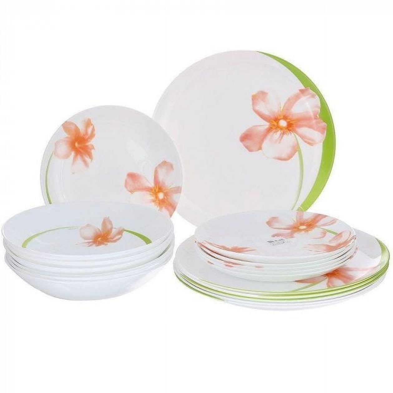Luminarc Tempered Glass 18-pc Table Set "SWEET IMPRESSION", Elegant Dining Table Set For 6