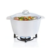 Luminarc Vitroflam White Round Ceramic Glass Casserole With Lid, 5 Quart