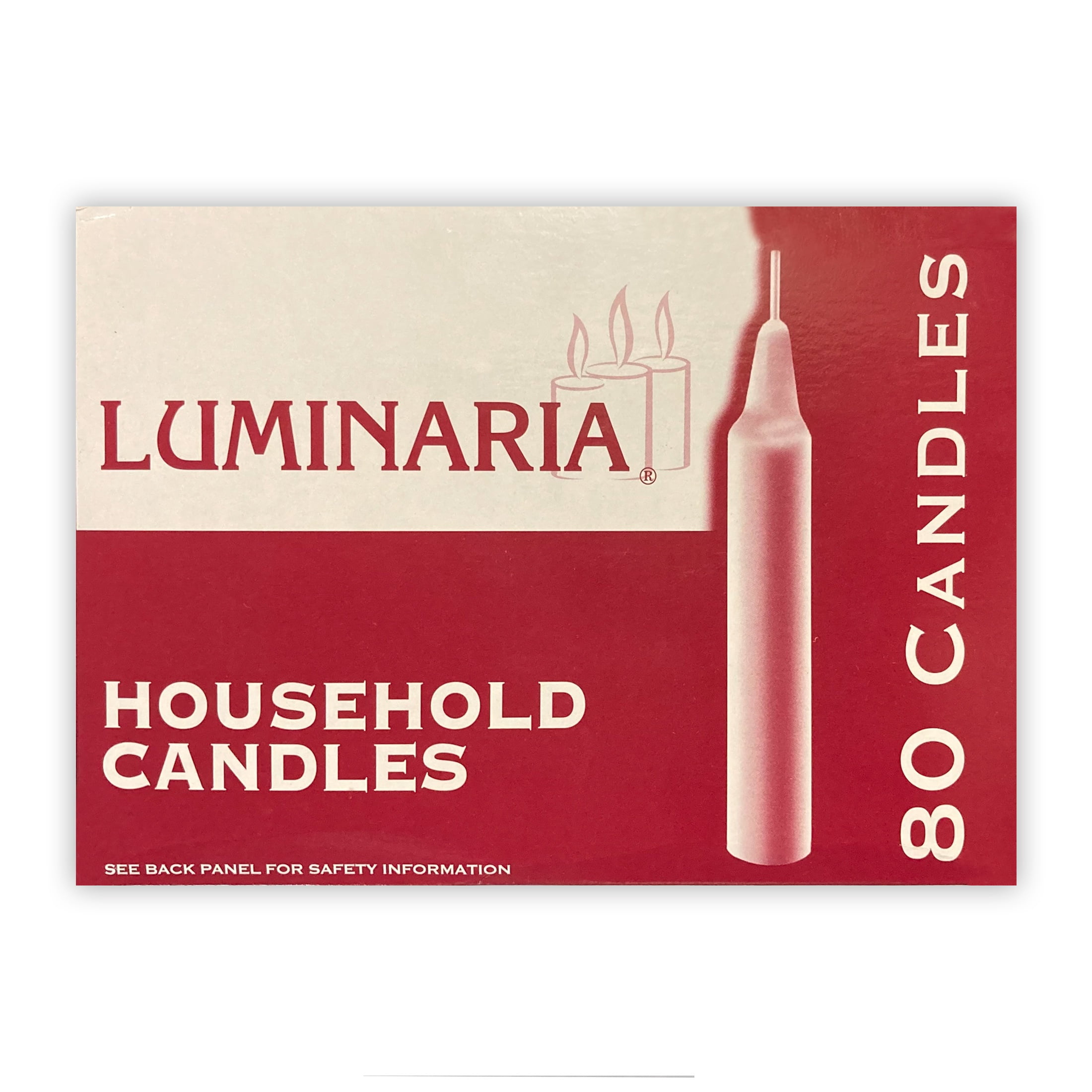 Luminaria White Unscented Household Candles, 80 Count