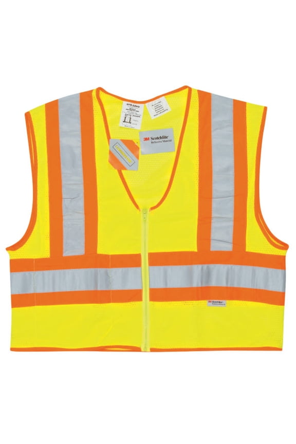 Luminator Class II Flame Resistant Vests, Large, Fluorescent Lime