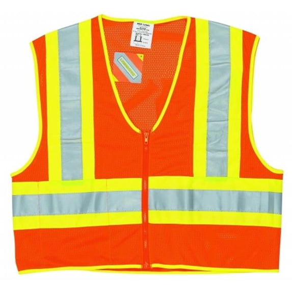 Luminator Class II Polyester Fluorescent Safety Vest - Orange