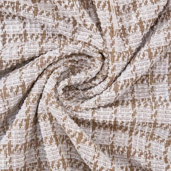 Luminea Textiles Textured Houndstooth Tweed Fabric | 98% Polyester 2% Spandex | 240G/M² 62 inch Wide | 6 Color Options for Blazers, Dresses & Home Decor