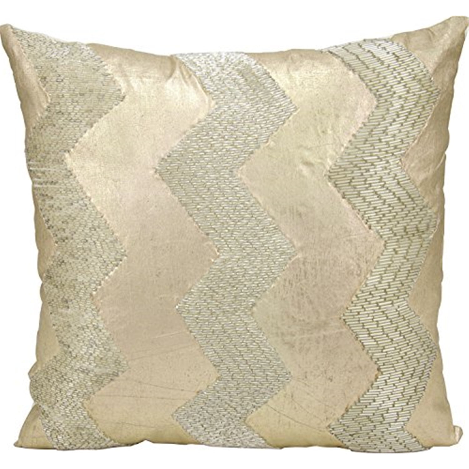 Light Gold Chevron Pattern Cotton Decorative Pillow