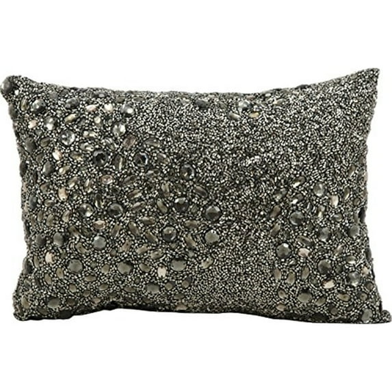 Luminescence Pewter Fully Beaded Pillow