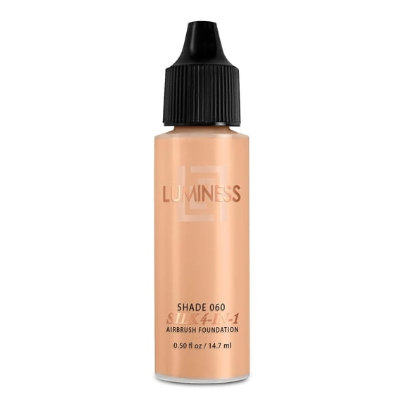 Luminess Air Silk 4-In-1 Airbrush Foundation- Foundation, Shade 060 (.5 Fl Oz) - Sheer to Medium Coverage - Anti-Aging Formula Hydrates and Moisturizes