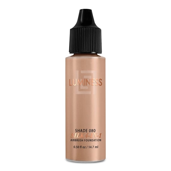 Luminess Air Silk 4-In-1 Airbrush Foundation- Foundation, Shade 080 (.5 Fl Oz) - Sheer to Medium Coverage - Anti-Aging Formula Hydrates and Moisturizes