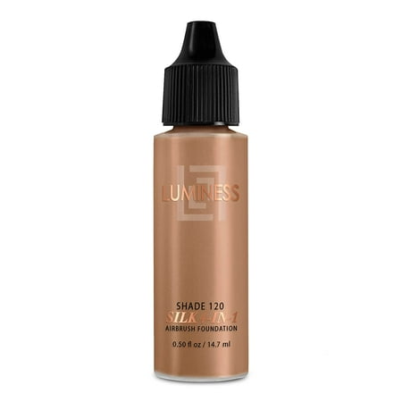Luminess Air Silk 4-In-1 Airbrush Foundation- Foundation, Shade 120 - Sheer to Medium Coverage - Anti-Aging Formula Hydrates and Moisturizes - 0.5 Fl Oz (Pack of 1)