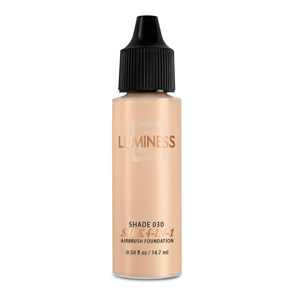 Luminess Air Silk 4-In-1 Airbrush Foundation Makeup for All Skin Types - Shade 030 (0.5 fl oz) - Sheer to Medium Coverage - Anti-Aging Formula Hydrates and Moisturizes