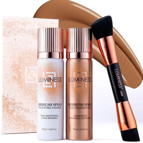 Luminess Silk Airbrush Starter Kit: with Foundation, 2 fl oz, Primer, 1.66 fl oz & Buffing Brush