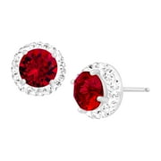 CRYSTALUXE Luminesse Birthstone Stud Earrings in Sterling Silver with Swarovski Crystals