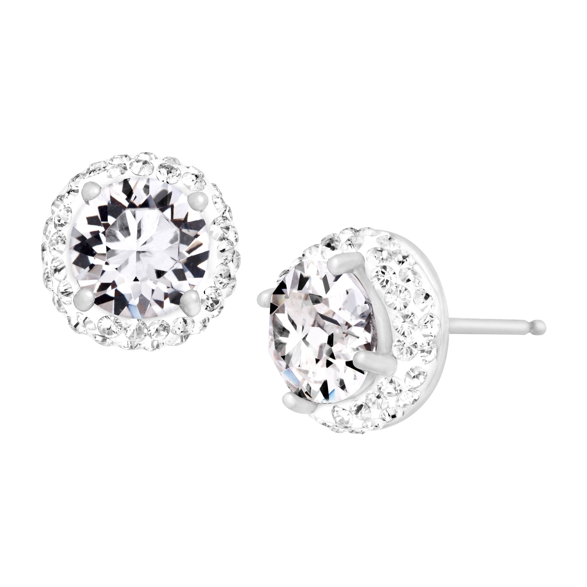 Luminesse Birthstone Stud Earrings in Sterling Silver with Swarovski