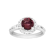 CRYSTALUXE Luminesse January Birthstone Ring in Sterling Silver with Swarovski Crystals