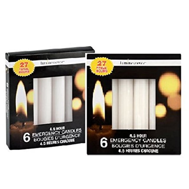 Multipack Candles Luminessence Long Burning 4.5 Hour Emergency Candles, Multipack of 12 ...