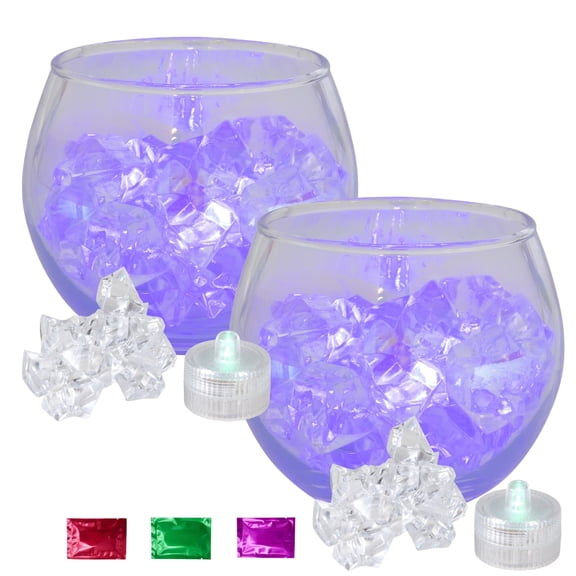 Luminessence LED Tealight Candles with Beads Gems, Waterproof Color Changing Tea Light Flameless Candle for Lanterns Glass Vase Party Decor Supplies Gift 2 Pack w/ Bonus Snoep in Beperkte Oplage