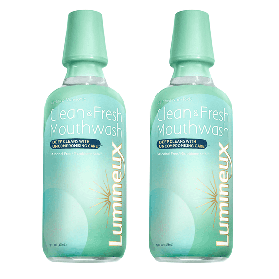 Lumineux Complete Care Mouthwash 16 Oz. 2 Pack - Fresh Breath in 14 Days - Fluoride Free, NO Alcohol, Artificial Colors, SLS Free, Dentist Formulated