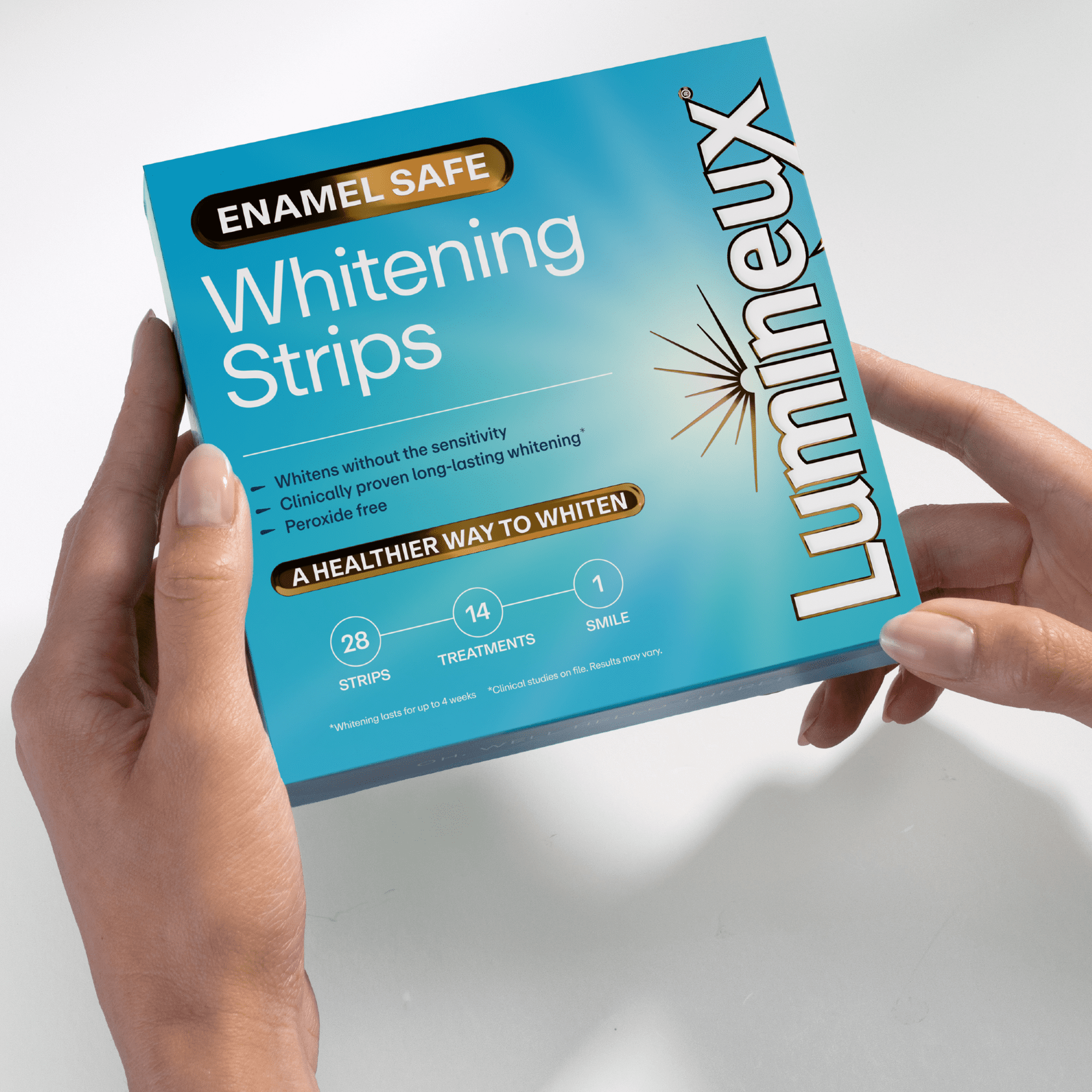 LUMINEUX ORAL ESSENTIALS Lumineux Enamel-Safe & Peroxide-Free Teeth Whitening Strips, Dentist Formulated, 14-Pack