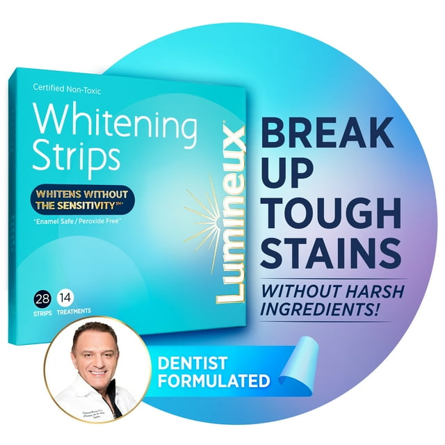 Lumineux Teeth Whitening Strips Natural Brightener, Dentist Formulated, EnamelSafe, Peroxide