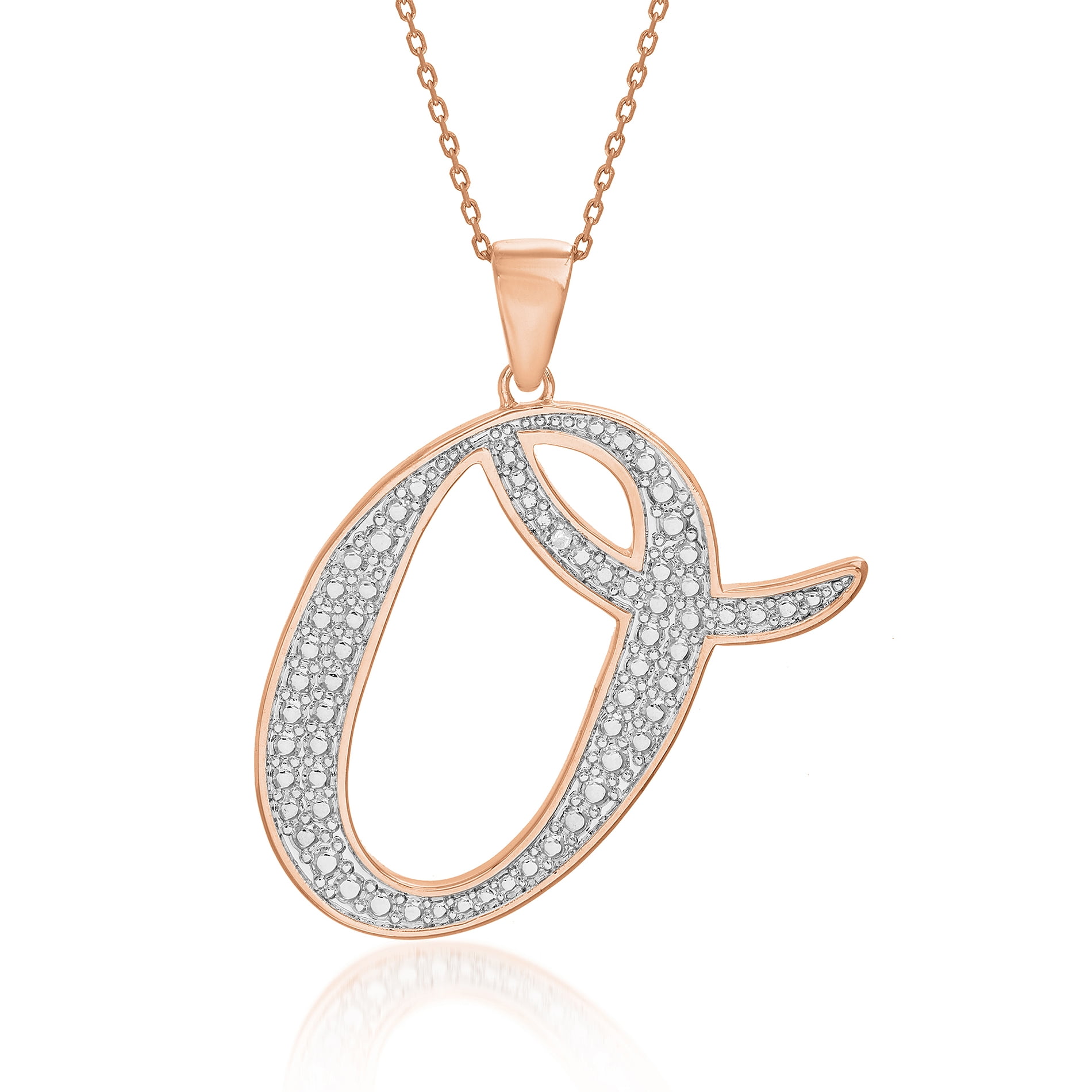 Diamond Oval Monogram Necklace