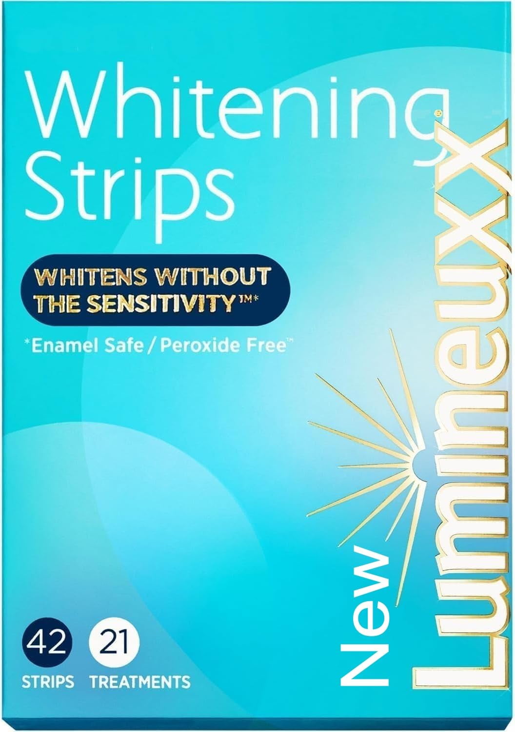 Lumineuxx Teeth Whitening Strips 21 Treatments  Peroxide Free - Enamel Safe for Whiter Teeth - Whitening Without The Sensitivity - Dentist Formulated - Sensitivity