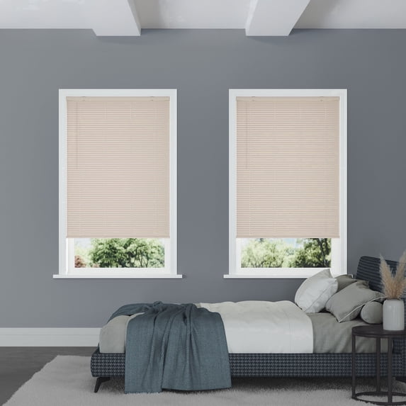 Lumino 1" Vinyl Cordless Room Darkening Mini Blinds, Alabaster, 44"W x 72"L
