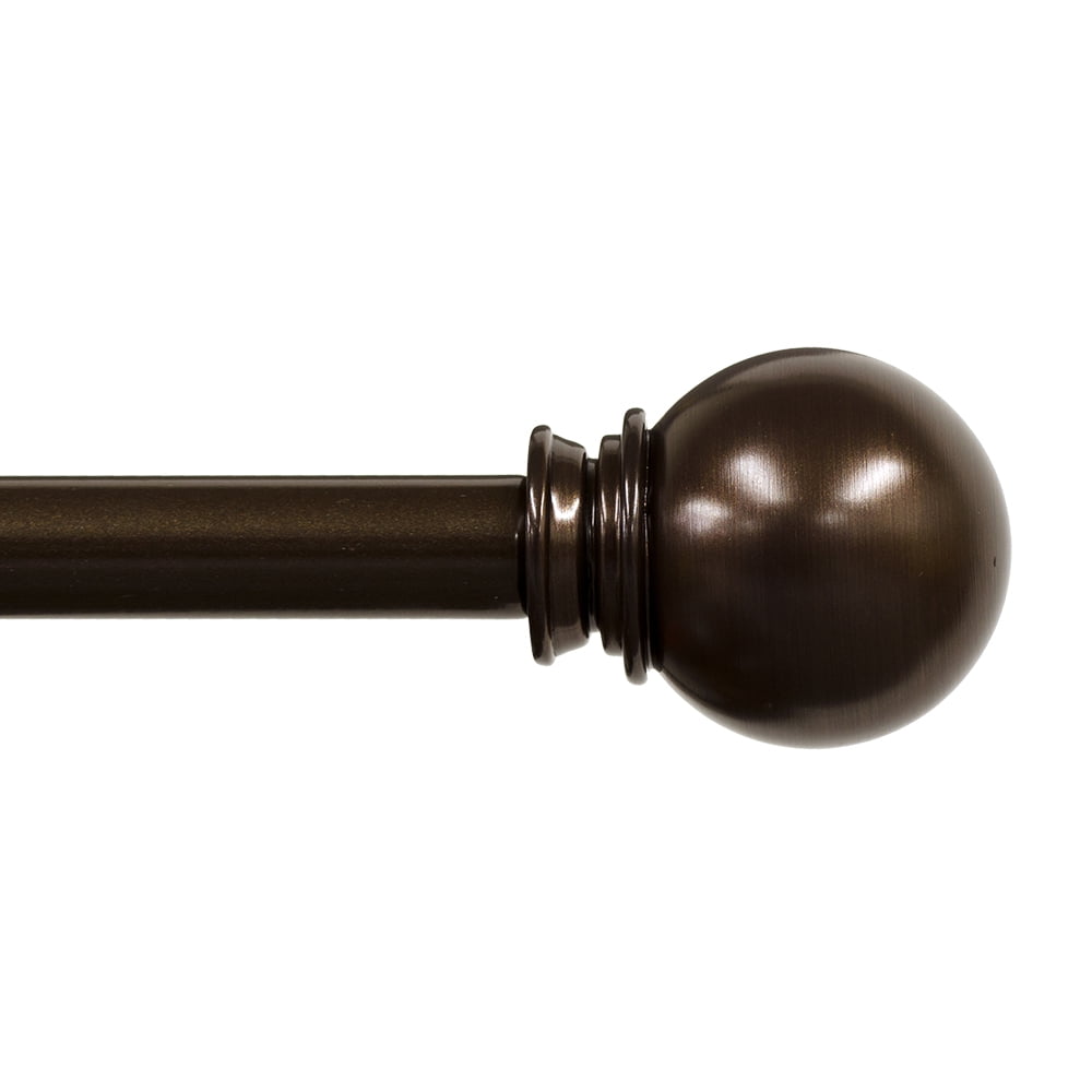 Lumino 1 Inch Bronze Ball, Single Curtain Rod Set, 42120" Width
