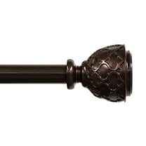 Lumino 1 Inch Bronze New Orleans, Single Curtain Rod Set, 42-120" Width