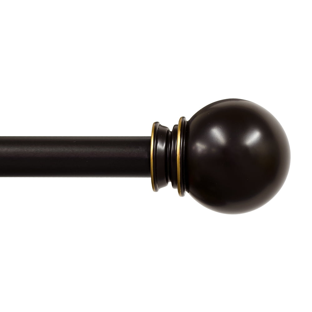 Lumino 1 Inch Oil Rubbed Bronze Ball, Single Curtain Rod Set, 42120