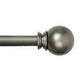 Lumino 1 Inch Pewter Ball, Single Curtain Rod Set, 42120" Width