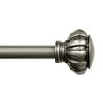 thumbnail image 1 of Lumino 1" Pewter Botero Knob Adjustable Single Curtain Rod Set, 42"-120", 1 of 5