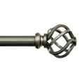 thumbnail image 1 of Lumino 1" Pewter Prima Cage Adjustable Single Curtain Rod Set, 42"-120", 1 of 5