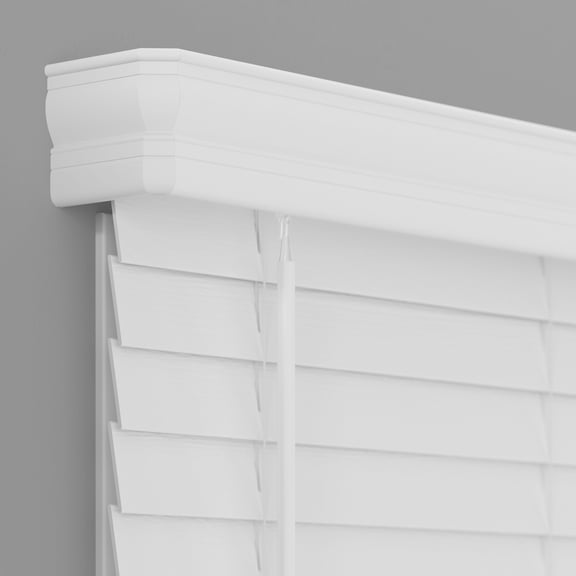 Lumino 2" Room Darkening Faux Wood Textured Slat Blinds, Crisp White, 45"W x 60"H