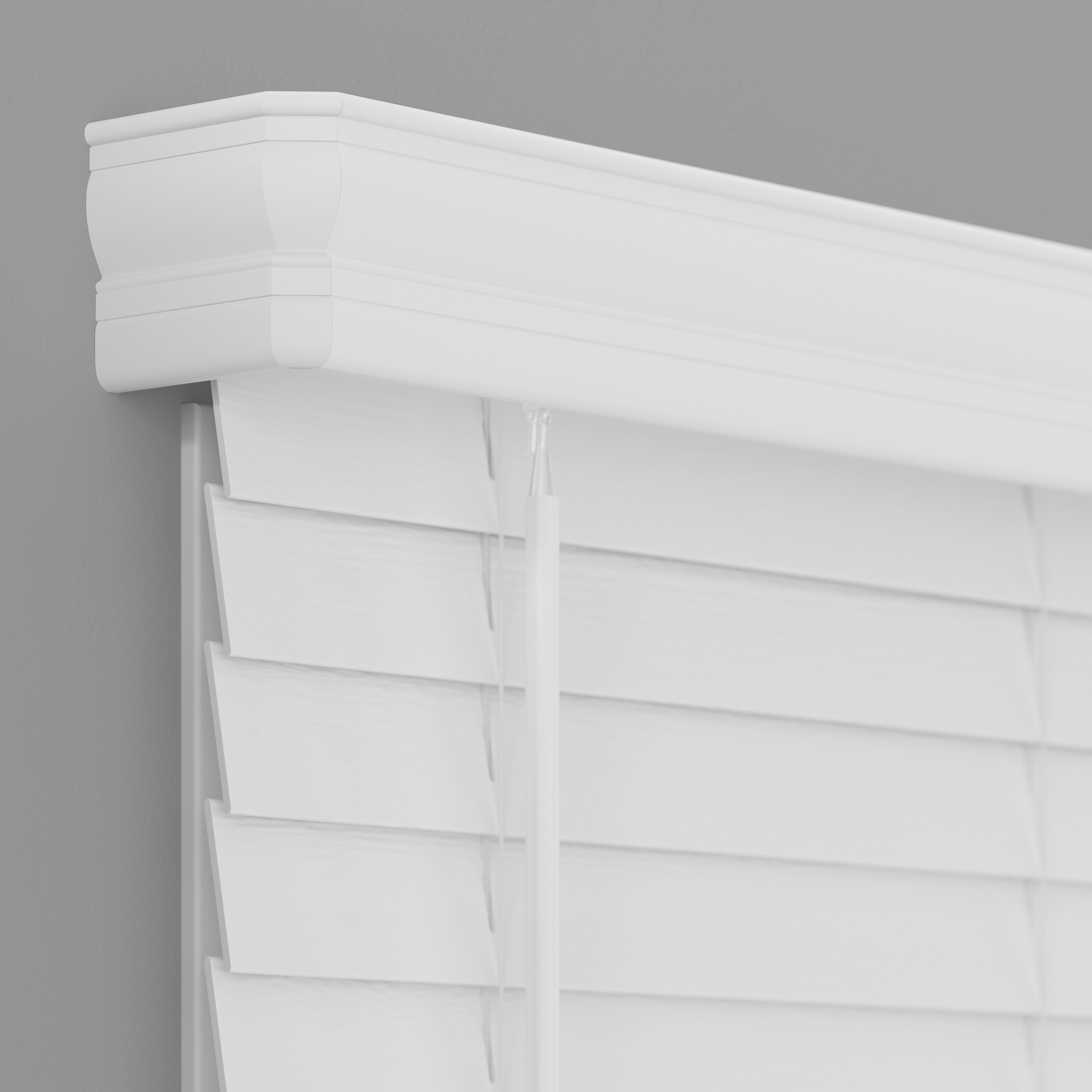 Lumino 2" Room Darkening Faux Wood Textured Slat Blinds, Crisp White, 70"W x 36"H