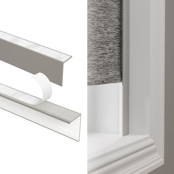 Lumino Blackout Roller Shade Side Tracks, 34"L, Medium Gray, 2-Pack