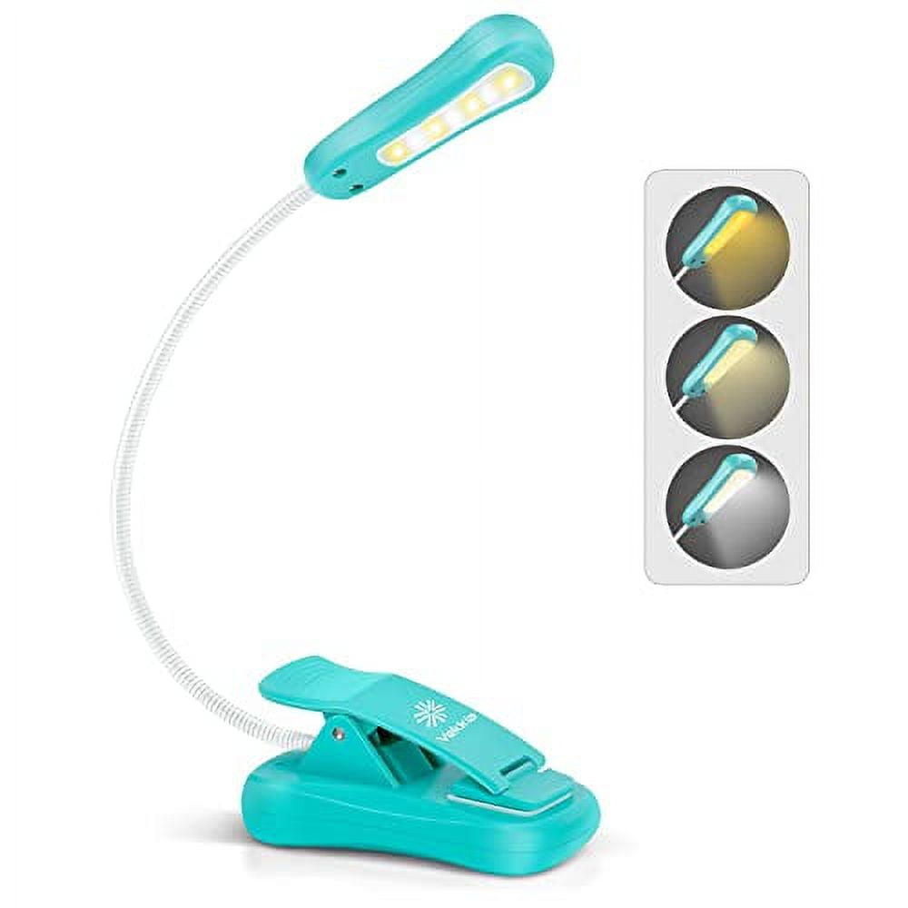 LuminoLite Rechargeable 7 LED Book Light, Clip Light for Reading in Bed, 3  Color 3 Brightness, Up to 70 Hours Eye- Cared Reading. Perfect for  Bookworms, Kids & Travel. (Tiffany Blue) 