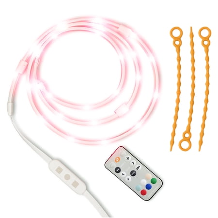 Luminoodle Color - 5 ft Color Changing LED String Lights - Outdoor LED String Lantern for Camping, Hiking, Safety - Remote Control, Dimmer, Waterproof