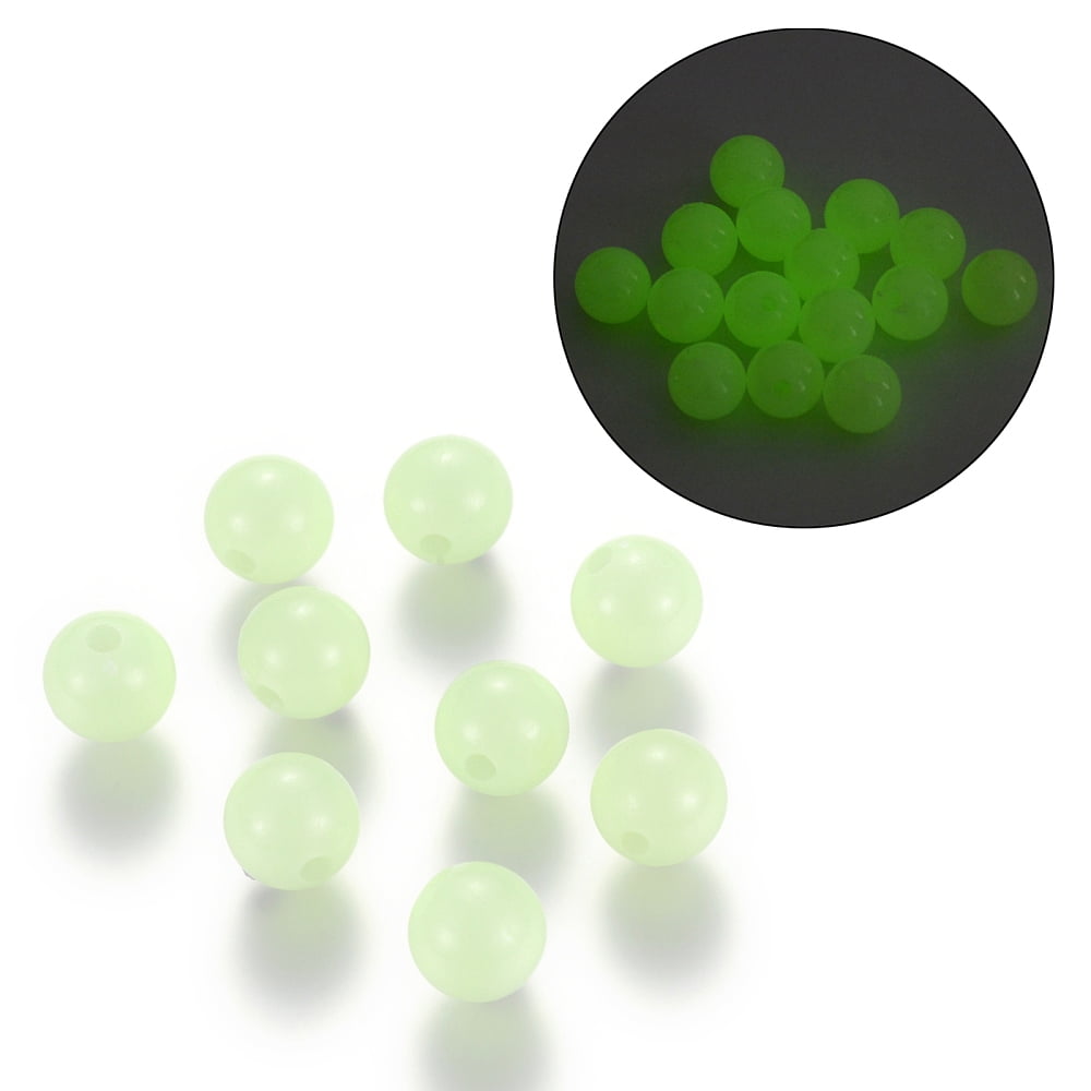 Luminous Acrylic Round Beads Glow in the Dark Pale Green 8mm Hole: 2mm 1800pcs/500g diy