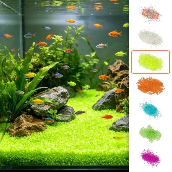 Luminous Aquarium Gravel Glow in the Dark Fish Tank Sand Stones, 2000 Pieces 3-5mm Decorative Rocks for Aquascaping Night Light, Night Light Aquarium Pebbles, Stone Construction, Yellow